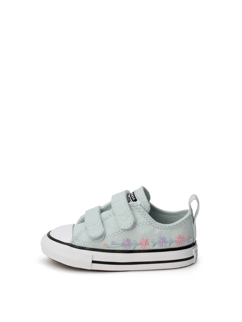 CONVERSE Chuck Taylor All Star Easy-On Velcro Embroidered Floral Kids Size 7 NEW